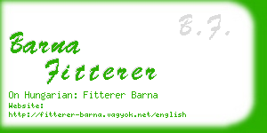 barna fitterer business card